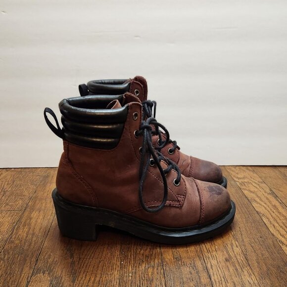 Dr. Martens Burnished Red Alexandra Heeled Boots - Picture 2 of 13